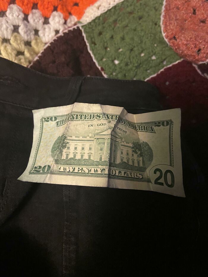 Found A 20 In The Back Pocket Of Some Jeans I Bought Today. I Have Been Blessed By The Thrift Gods