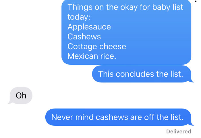 First Trimester Food Aversions Got Me Texting My Husband Like This Every Day