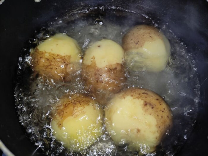 I Was So Busy In The Kitchen I Didn't Know What To Do First, My Little Brother Asked Me What He Can Do To Help. I Told Him To 'Get That Bag Of Potato, Peel Half Of Them And Boil'