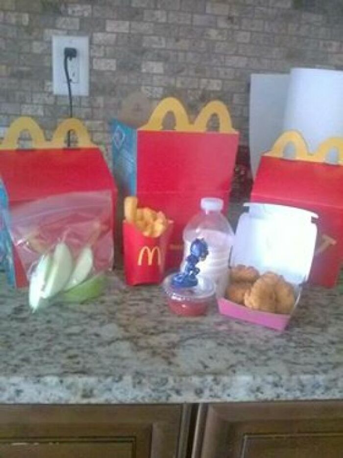 My Kids Love Happy Meals. I Don't Like Spending $15 On Each Trip. So I Made My Own At Home (Saved The Packaging From A Previous Trip). They Loved It!