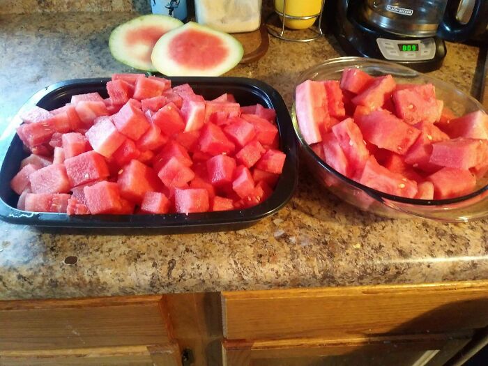 May Be A No Brainer But, Never Buy Prepackaged Fruit. This Was A $2 Watermelon That Would Have Cost $20 Precut