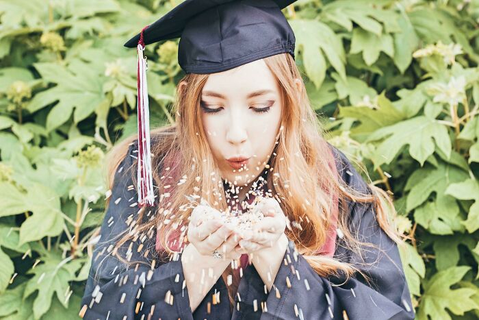 I Used Bird Seed For My Graduation Pictures Instead Of Glitter/Confetti!