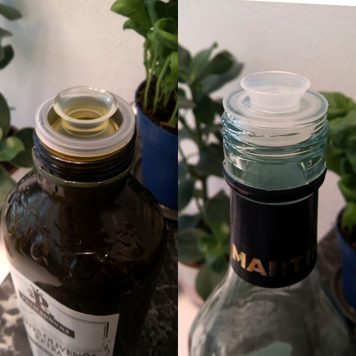 Today I Found Out That You Can Reuse Those Little Plastic Thingies From Olive Oil Containers As Barista Gadgets For Alcohol Bottles
