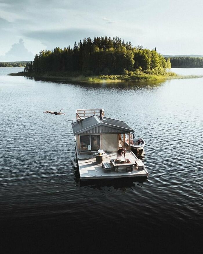 This Floating Cabin In Sweden