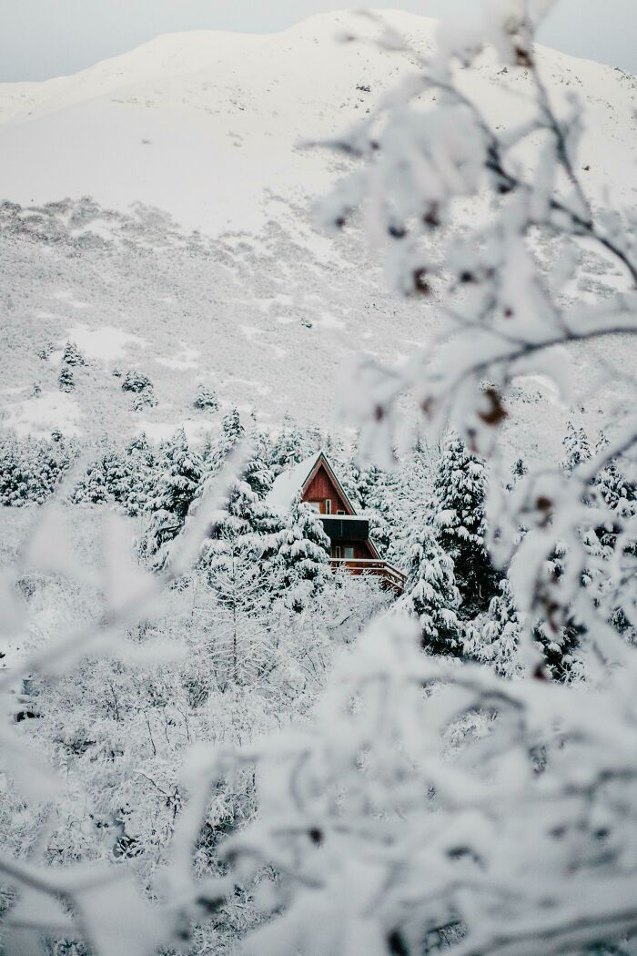A Snowy A-Frame In Alaska