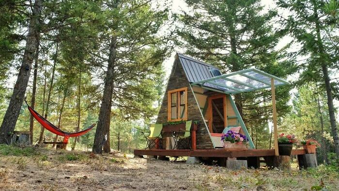 Tiny A-Frame Cabin Built For $700 (Missoula, Montana)