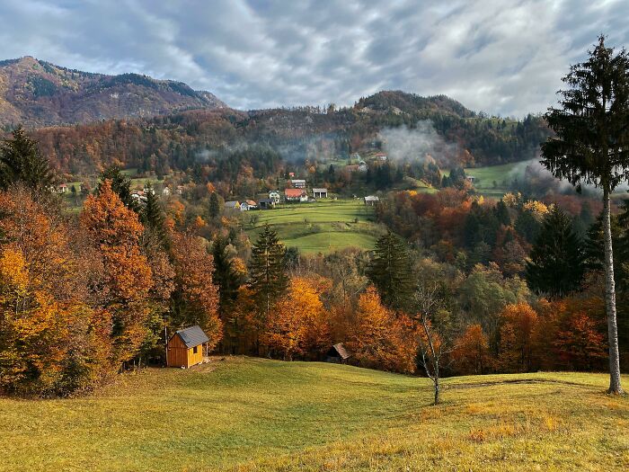 Lovely Fall Colours And My Tiny Cabin. Cerkno, Slovenia