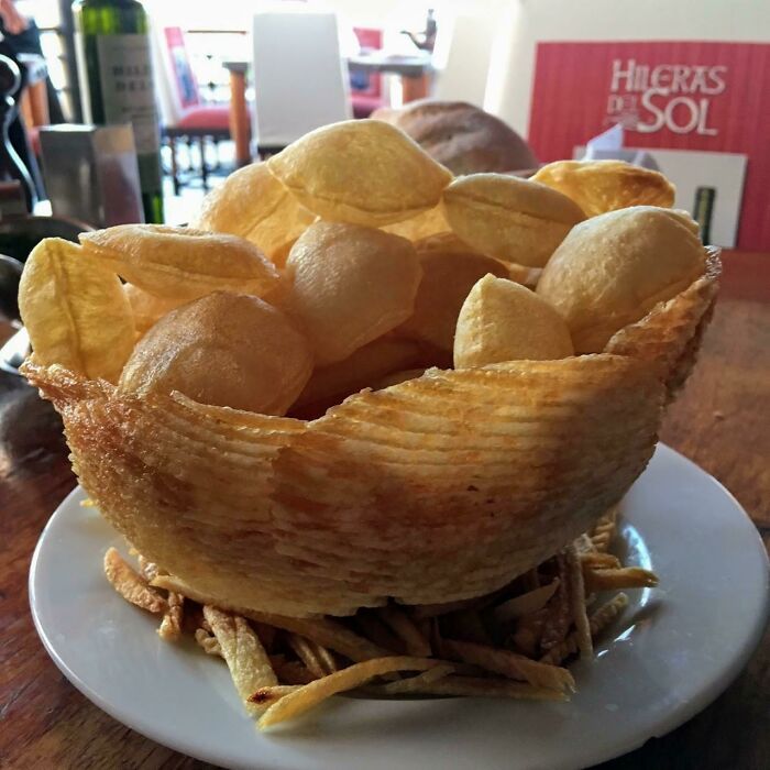 By Popular Demand, Puffed Potato Chips In A Bowl Made Of Potato Chips