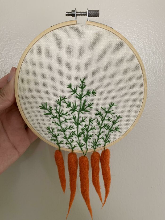 Second Time Embroidering, First Time Needle Felting!