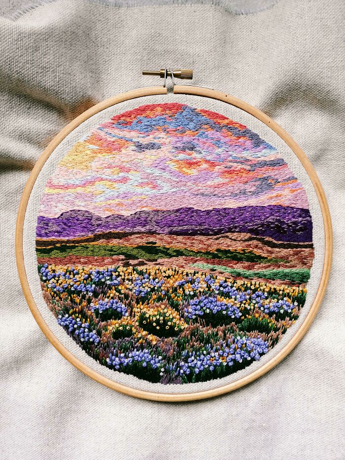 My First Embroidered Landscape! This Took Me 4 Months To Finish!