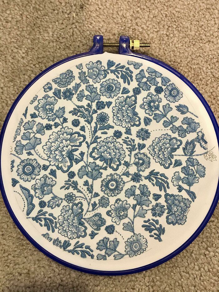Blue Porcelain Inspired Hoop!