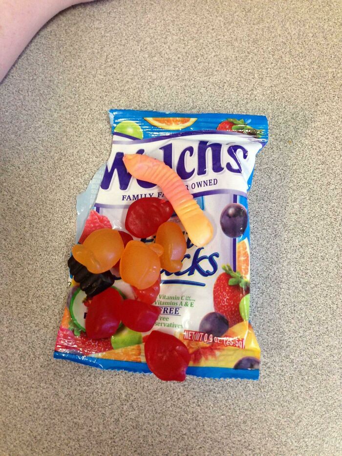 There Was A Gummy Worm Packaged Into My Fruit Snacks