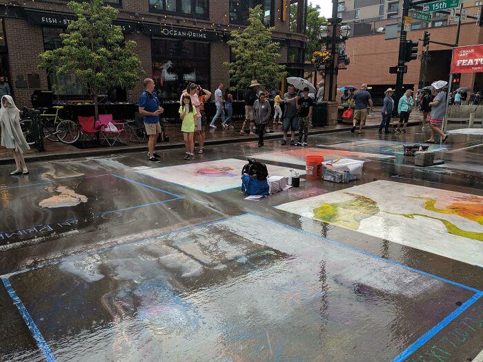 Rain Ruins The Denver Chalk Art Festival