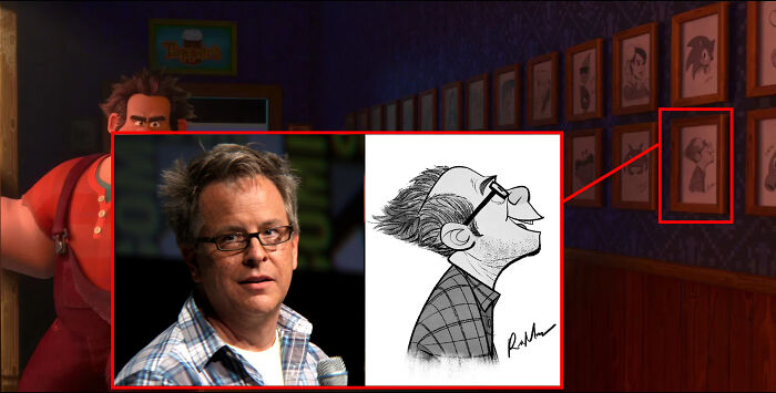 In Wreck It Ralph (2012), You Can See A Sketch Of The Movies Director, Rich Moore, On A Wall At Tapper's