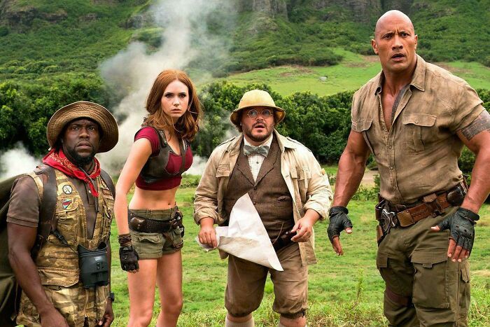 In Jumanji: Welcome To The Jungle (2017), Karen Gillian And Jack Black Face A Great Dilemma As They Find Themselves Stuck Between A Rock And A Hart Place