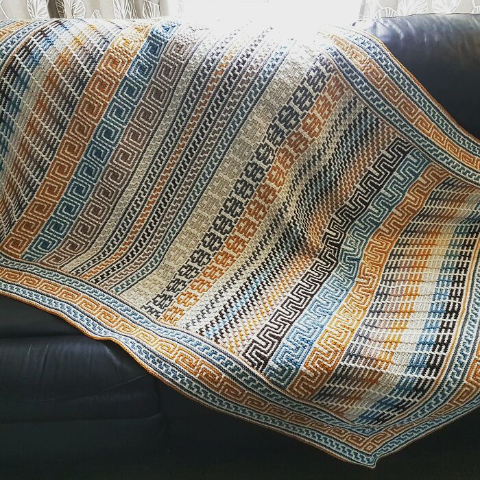 5 Months Later And I Finally Finished This Mosaic Blanket