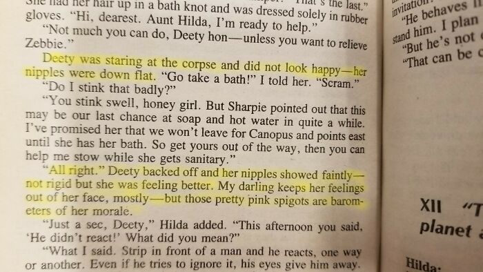 Keeping Your Emotions In Your Nipples Since 1980 (Number Of The Beast, Robert A. Heinlein)