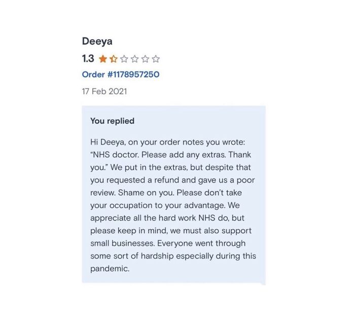 Nhs Doctor Asking For Free Food