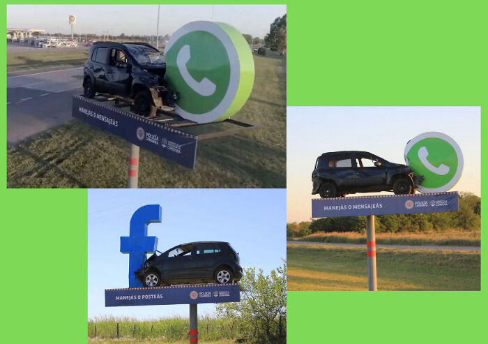 Clever Roadside Campaign To Raise Awareness Against Using Your Phone Whilst Driving.... Love This!