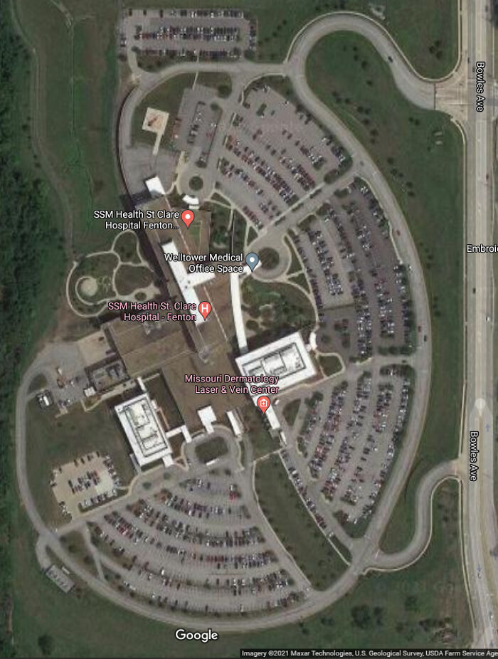 Hospital's Campus In Fenton, Mo Is Shaped Like A Kidney