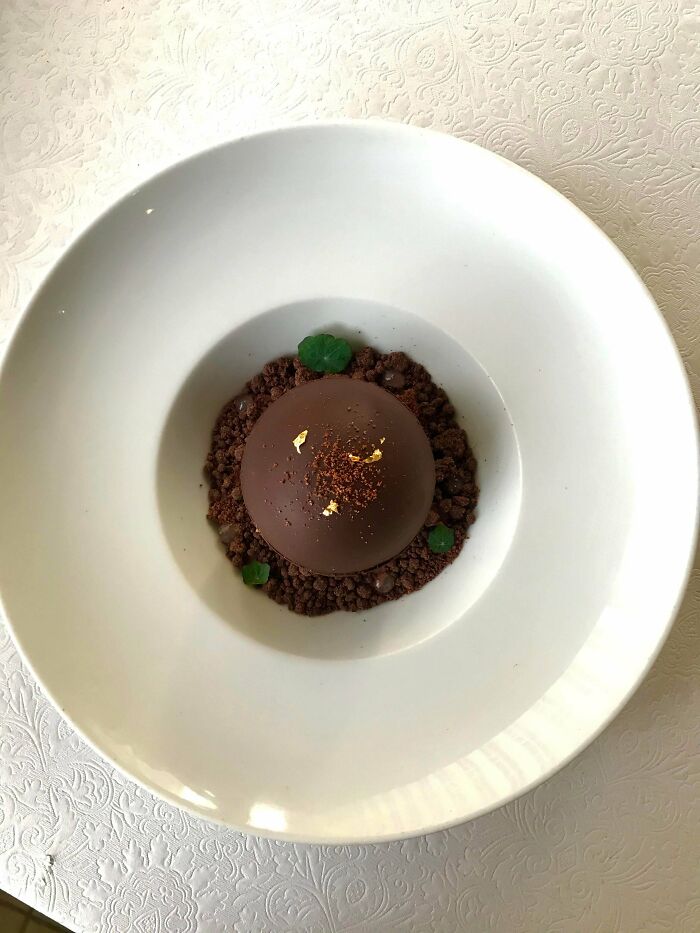Chocolate Sphere Dessert For Proposal, With A Ring In It