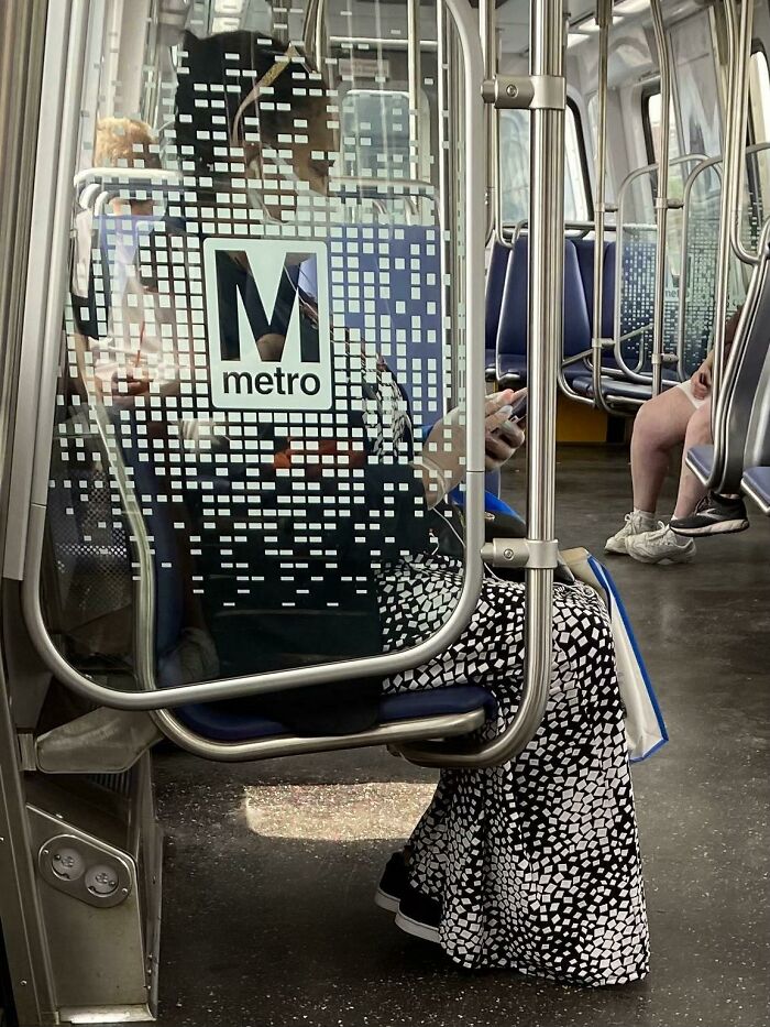 This Woman's Dress Matches The Metro Design
