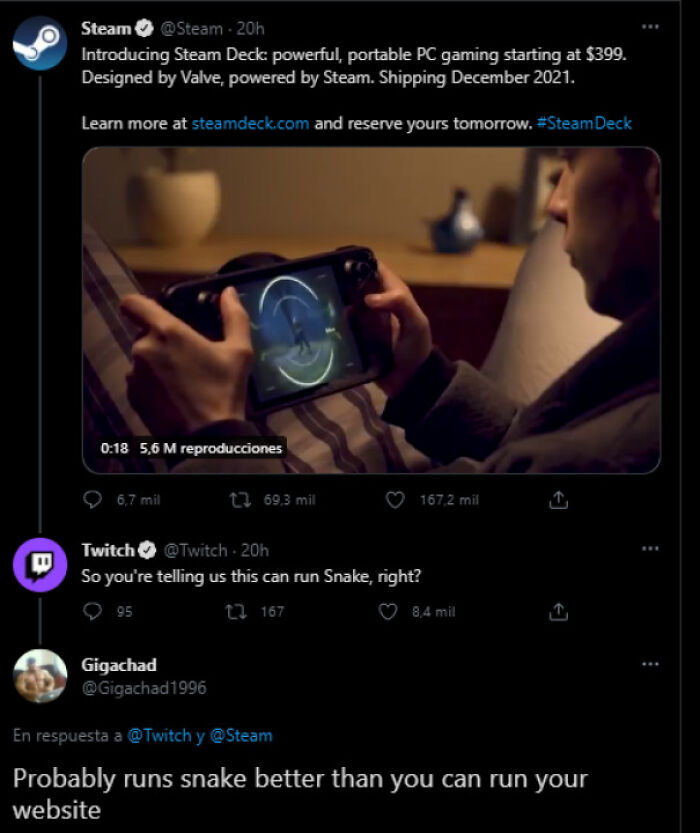 Literal Chad Murders Twitch In Steam Deck Launch Tweet