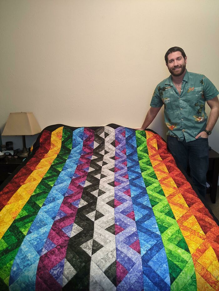 Just Finished My Third Quilt, This Time A Pattern Of My Own!