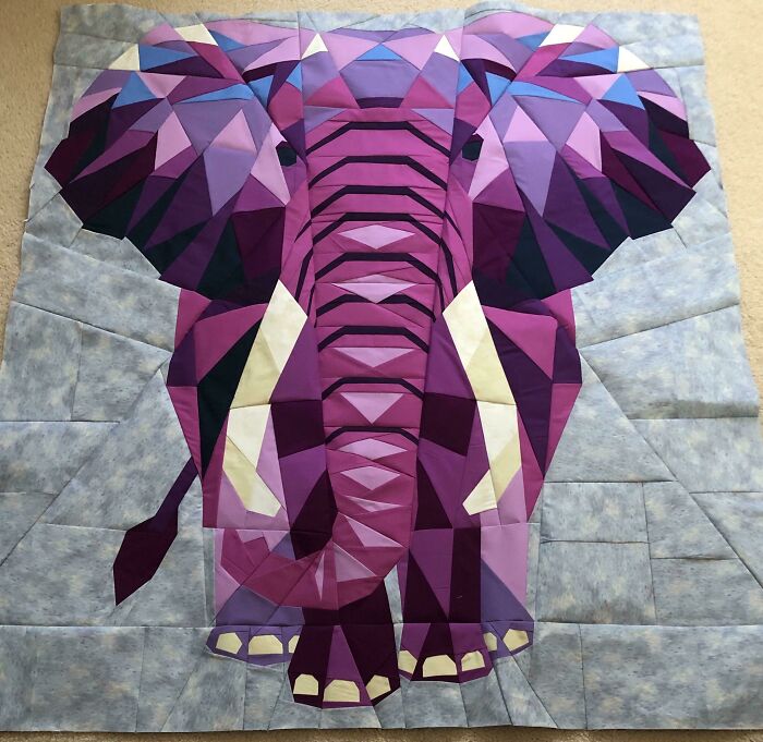 This Pink/Purple Elephant Quilt Brings Me So Much Joy!