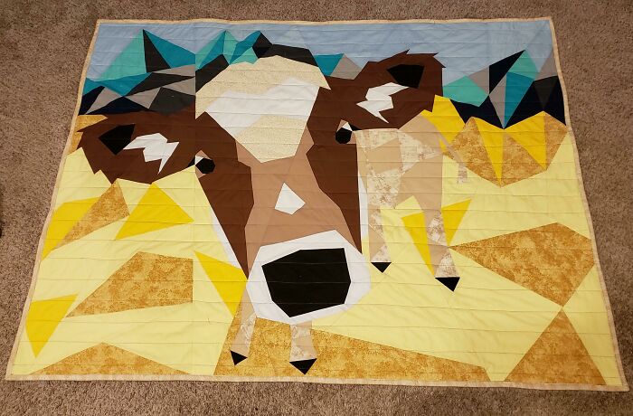Finally Finished My Abstract Cow Quilt!