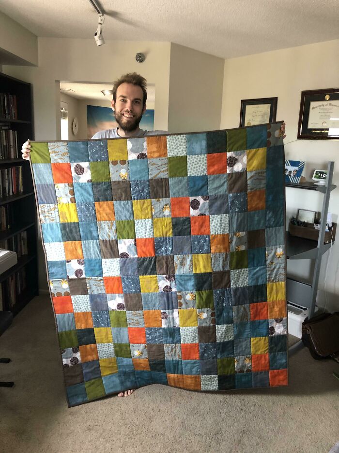 Finished My First Quilt. Thank You To This Sub, For Giving Me Motivation To Complete This