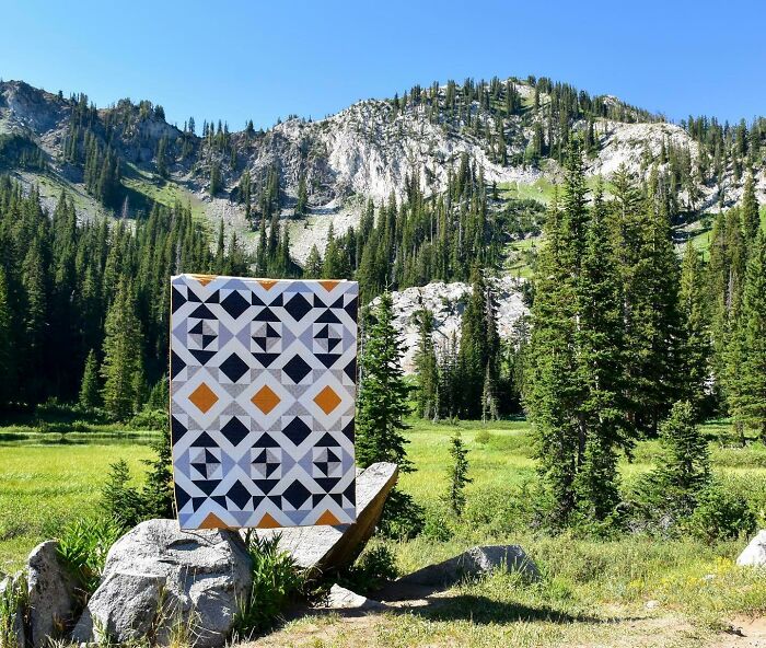 I Finished My Very First Quilt This Weekend, So We Took It Out To The Mountains For A Photo Shoot! It’s Definitely A Little Wonky But I’m Really Proud Of It!