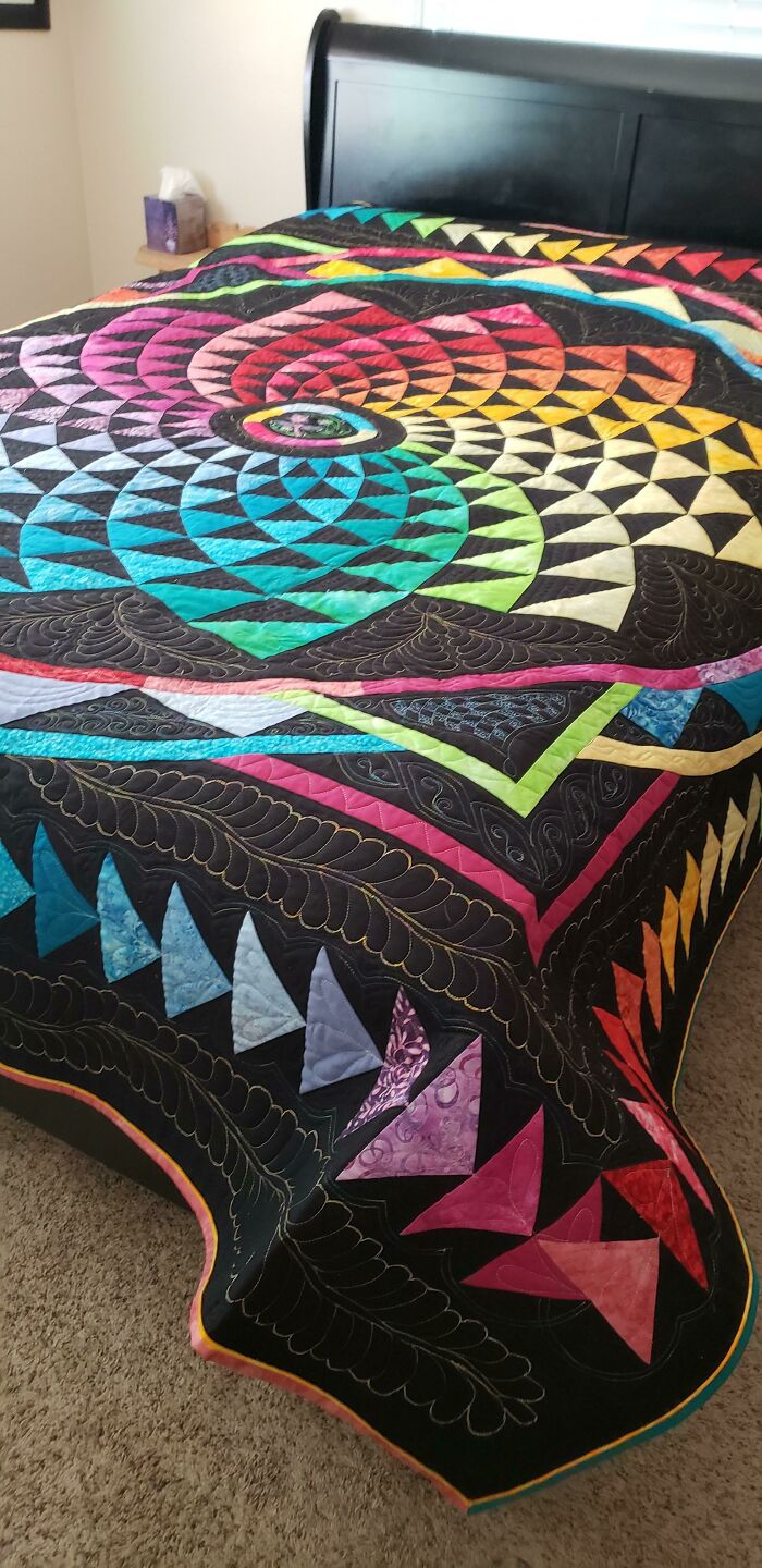 Color Wheel Quilt! Completed By My Mother, Sheila Bruner, Master Quilter. It Is So Stunning