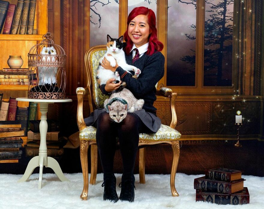Creative Portrait Photography With Pets In Harry Potter Theme