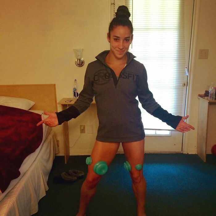 Walking Around Getting Ready For Practice While Cupping My Legs. Athletes Understand The Struggle