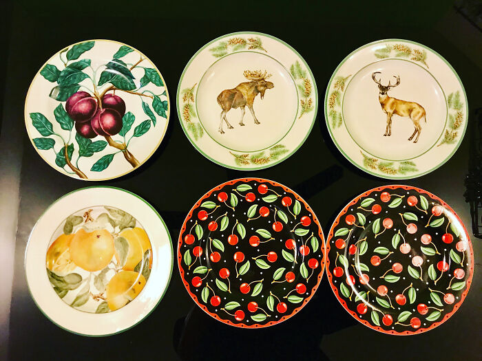 Animal And Plant Themed China Plates Bought For Between Myr3-5 (Between USD0.80 - 1.20) A Piece At A Charity Yard Sale