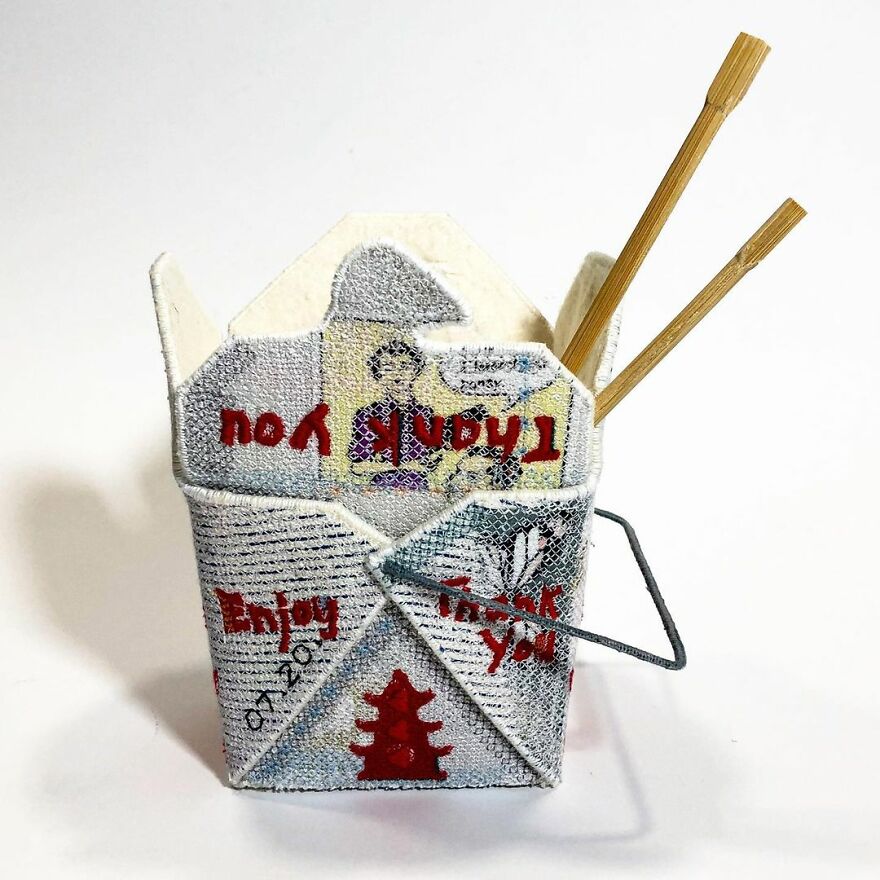 Artist Makes Detailed Embroidered Felt Food Sculptures