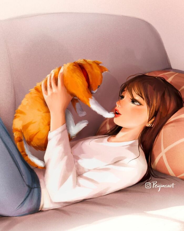Artist Illustrates How Doing Anything Is Much Better When There Are Animals Around (29 Pics)