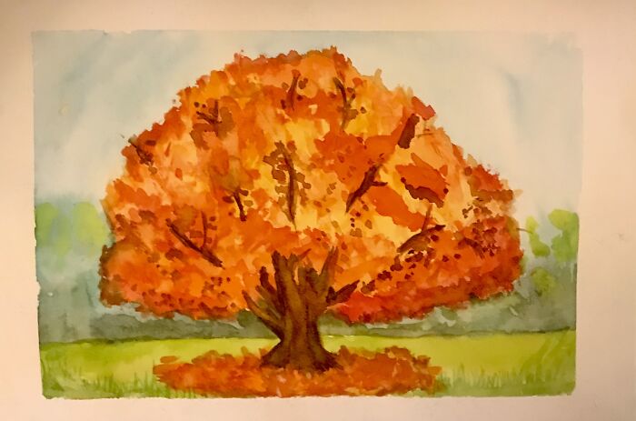 First Attempt At A Tree In Watercolour