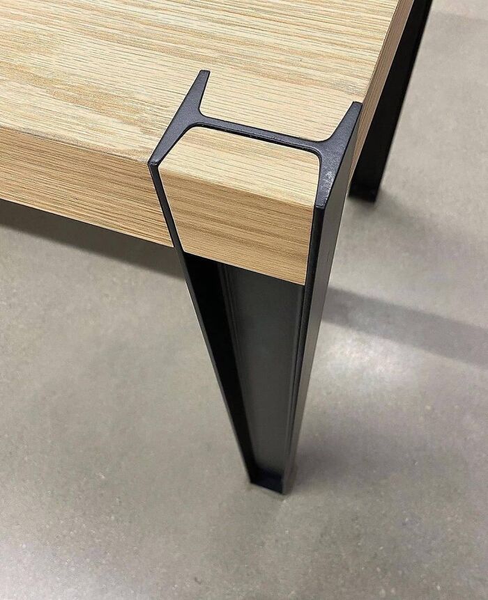 Amazing Details. Wood & Steel Table By @slickdesignusa