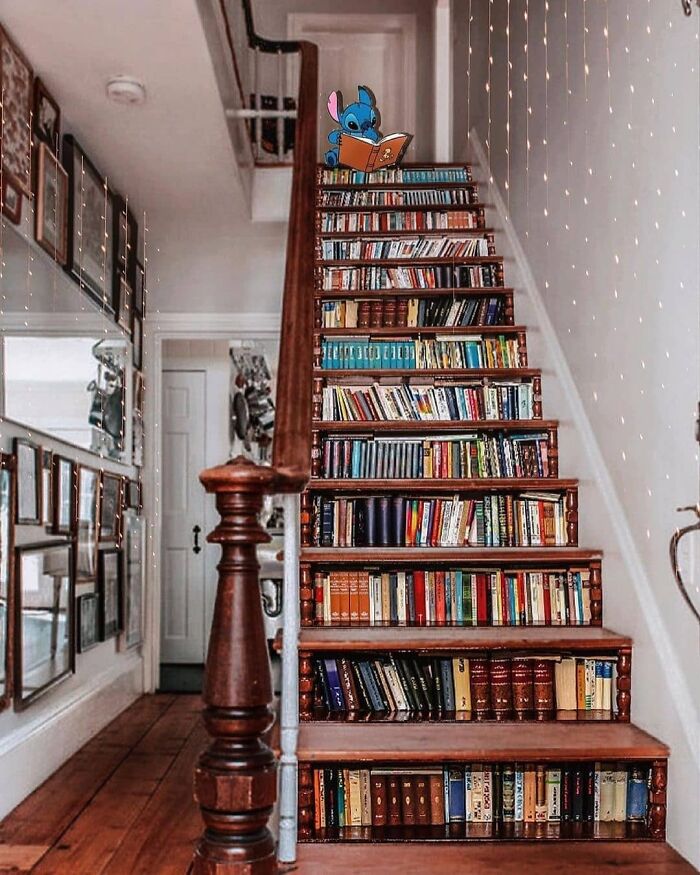 La escalera perfecta para los amantes de los libros por Lulumoonowlbooks