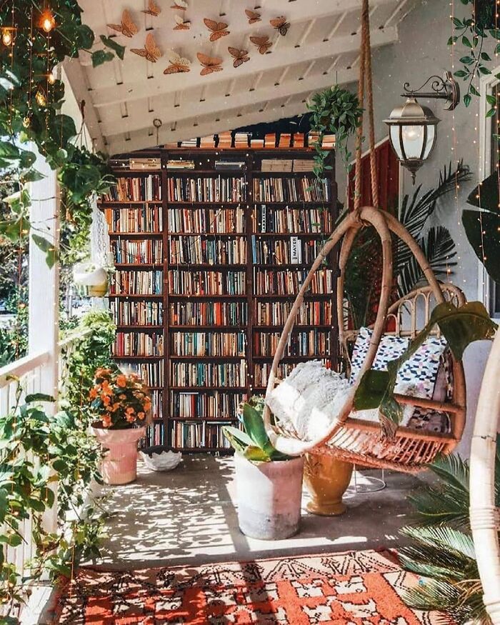 Bookshelves And Hanging Chair 