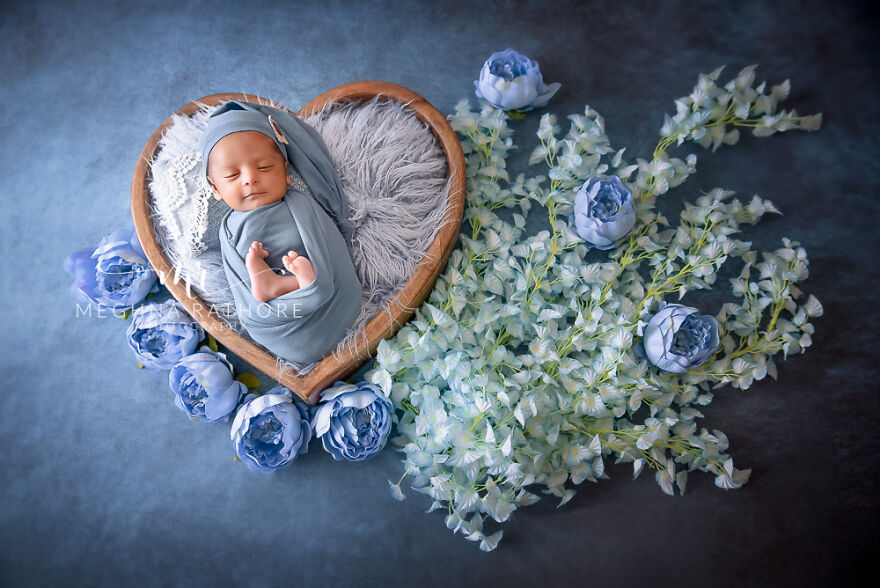 Professional Newborn Photo Shoot Of 26 Days Old Baby Boy