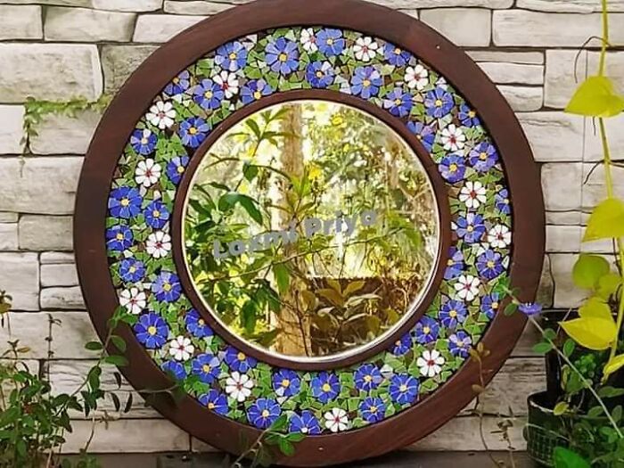 Floral Themed Mosaic Mirrors By Little Stone Mosaics Floral Themed Mosaic Mirrors By Little Stone Mosaics