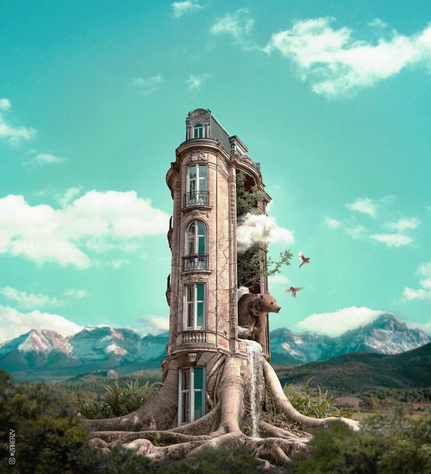 French Digital Artist Uses Architectures And Monuments To Show A New Surreal World (55 Pics)