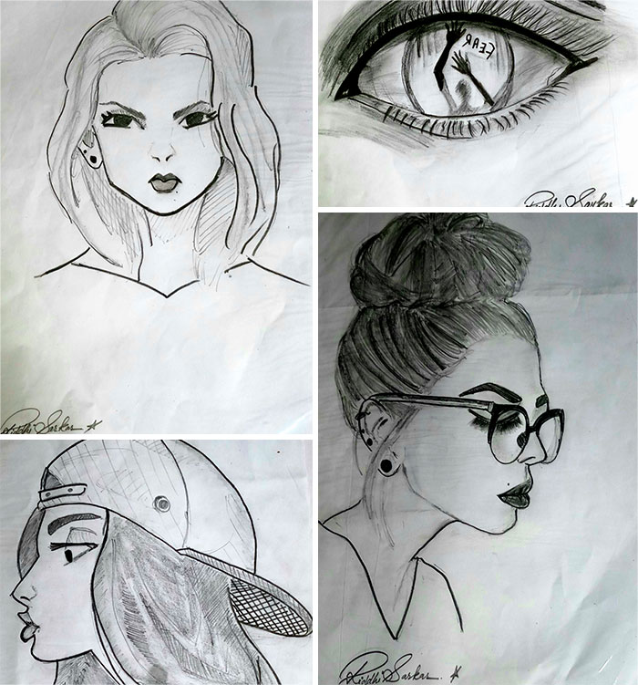 Please Don't Judge, Sketching Is Just A Hobby Of Mine ( P.s. The Bottom Left Sketch Doesn't Have A Sign Bcoz It Didn't Fit In The Collage)