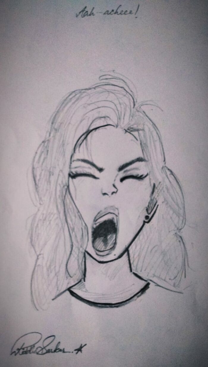 What?? That's How I Look When About To Sneeze😂😁 (This Sketch Is Mine But, Took Reference From Pinterest)