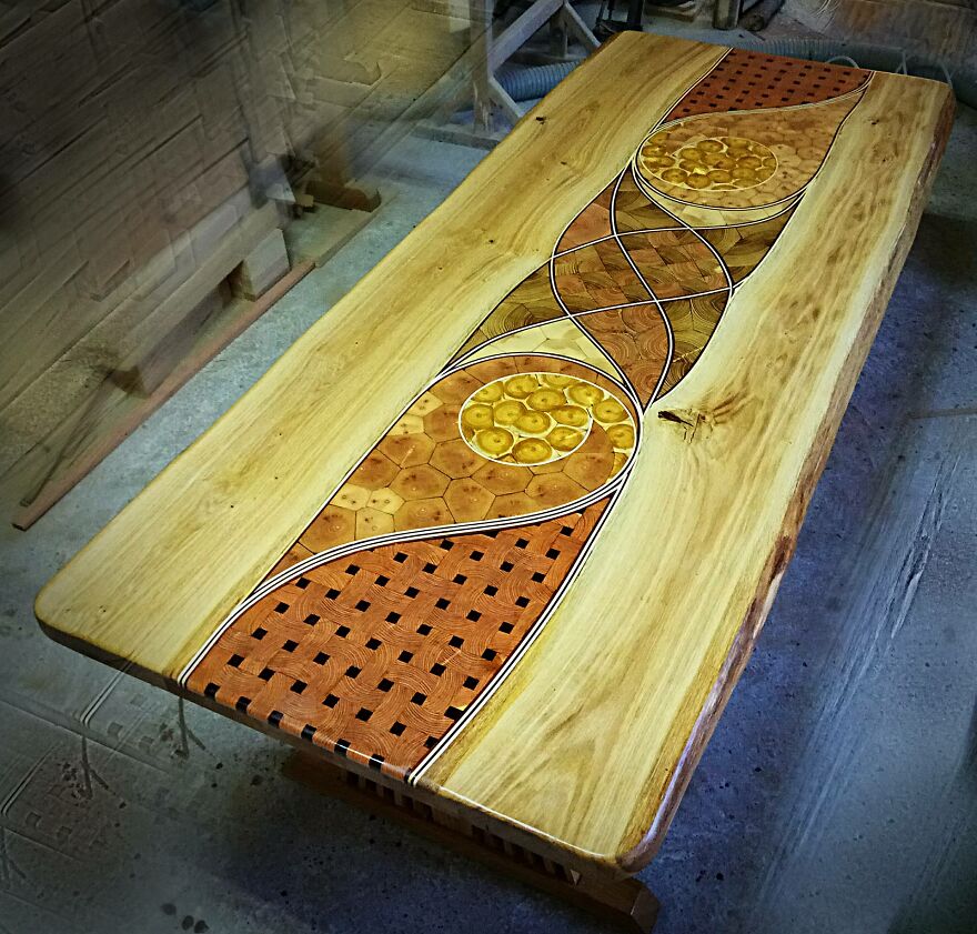 We Made Unique Handmade Tables With Over 1000 Pieces Of Wood And 160 Hours Of Manual Labor