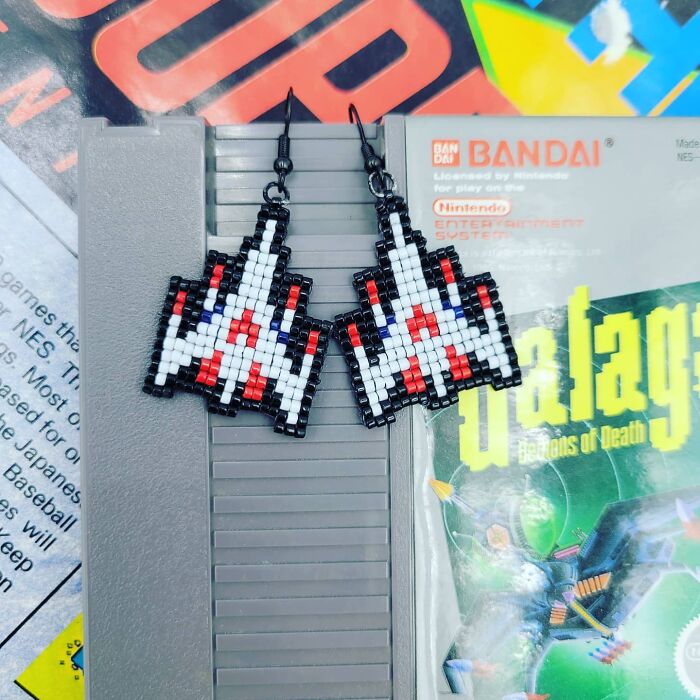 Just Finished Galaga Earrings