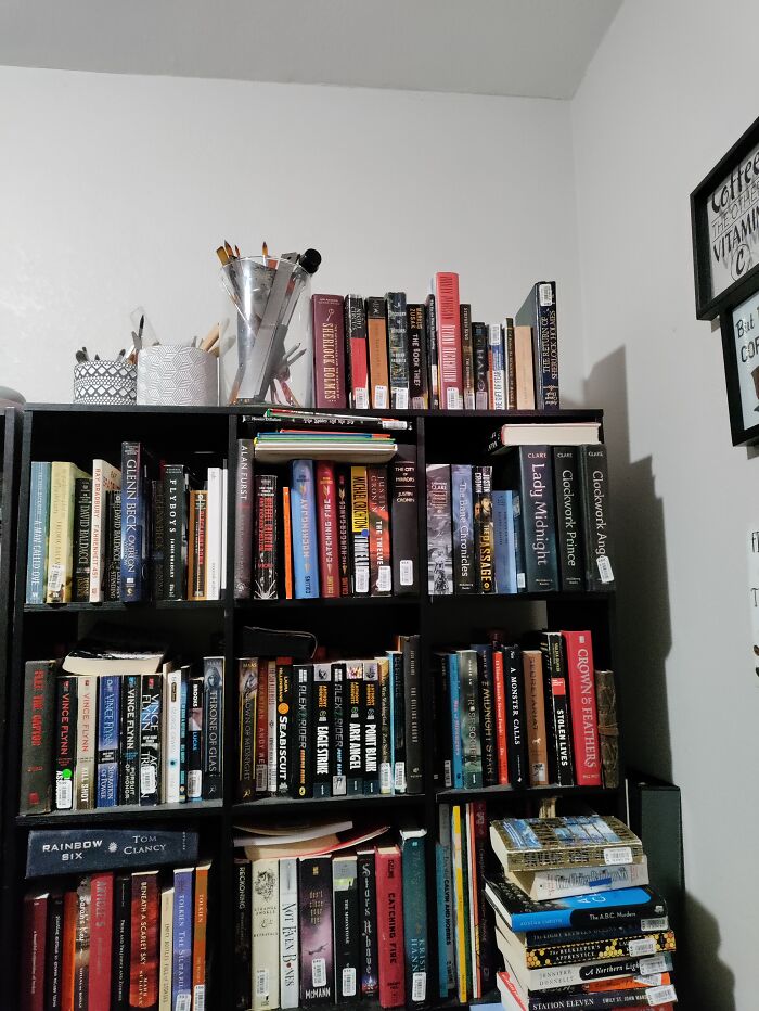 Here's A Messy Book Shelf.